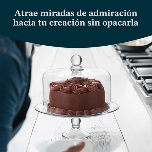 Miniatura 4 de Libbey Selene Juego de Soporte de Servicio de 3 Niveles, Elegante Soporte de Postre de Vidrio de Estilo Curvo, Soporte de Postre de 3 Niveles Apto