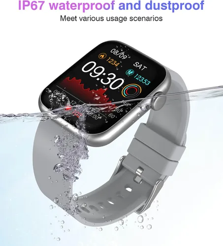 Miniatura 7 de EarlySincere Reloj inteligente 2024 para hombres y mujeres con llamada Bluetooth, pantalla táctil HD de 1.9 pulgadas, reloj inteligente con IP67 Gris