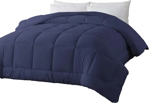 BedTreat - Edredón tamaño queen con inserto de plumón alternativo, acolchado para todas las estaciones, con pestañas en las esquinas, edredón de Azul