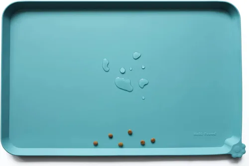 Miniatura 18 de Hoki Found - Bandeja de silicona para comederos de perros y gatos, tapetes impermeables para comida y agua, color cedro oscuro