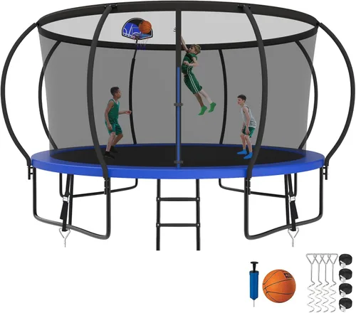 Miniatura 13 de SKYUP 2026 Upgraded 8 10 12 14 15 16FT 1500lbs Tranpoline for Kids and Adults, Recreational Tranpoline with Basketball Hoop, ASTM Approved