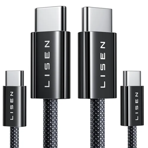 Miniatura 11 de LISEN Cable USB C a USB C, cable C a C de 240 W de carga rápida [1.6 pies, paquete de 2] cargador tipo C de carga rápida USBC a USBC cable para Negro