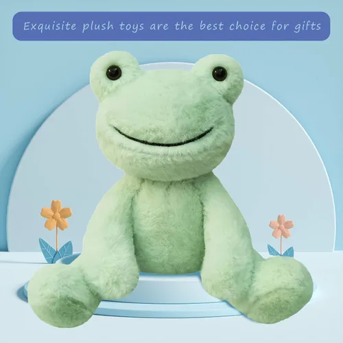 Miniatura 5 de Juguete de peluche de rana de peluche verde, juguete suave para niños y niñas, regalos para niños o novia, 8.5 pulgadas
