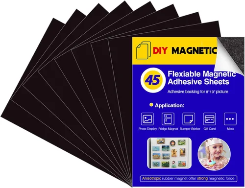 Miniatura 7 de Hojas magnéticas adhesivas para tamaño carta de 8.5 x 11 pulgadas (paquete de 8), hojas magnéticas con adhesivo autoadhesivo para el hogar