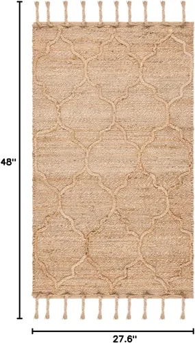 Miniatura 2 de SAFAVIEH Natural Fiber Collection - Alfombra decorativa de 2 pies 3 pulgadas x 4 pies, natural, hecha a mano, rústico, geométrico, marroquí