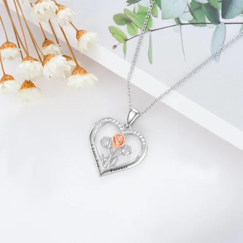Miniatura 6 de WINNICACA Collares de plata de ley para mujeres y niñas, tulipanes, girasol, rosa, loto, margarita, colibrí, cardenal rojo, búho, joyería de regalo