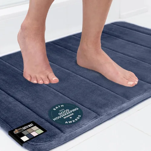 Miniatura 13 de Gorilla Grip - Alfombra de baño de espuma viscoelástica de 24 x 17 pulgadas, original, de primera calidad, suave, absorbente, gruesa, lavable a