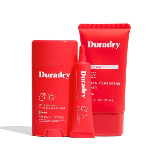 Duradry Sistema de 3 Pasos - Formulado para combatir la sudoración excesiva de las axilas, hiperhidrosis, bloquear el sudor y el olor - Barra