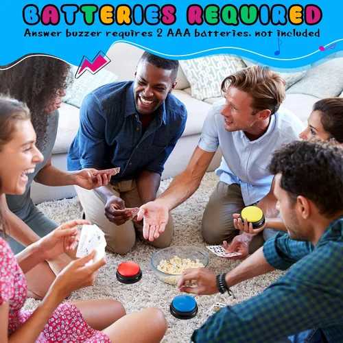 Miniatura 4 de Honoson 8 Piezas de Botones de Respuesta Grabables para Juegos de Trivia, Botones de Timbre de Grabación, Regalos para Regreso a Clases, Equipo
