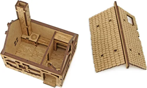 Miniatura 2 de TowerRex Edificio de terreno DND para casa pequeña, accesorios DND para Calabozos y Dragones, Pathfinder, Warhammer, mapa de batalla de mesa, kit