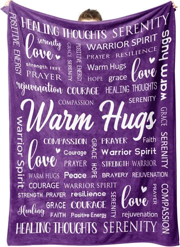 Miniatura 11 de Afterprints Warm Hugs Healing Blanket - Regalos contra el cáncer para mujeres y hombres, regalo de pronta recuperación para amigos y familia, manta