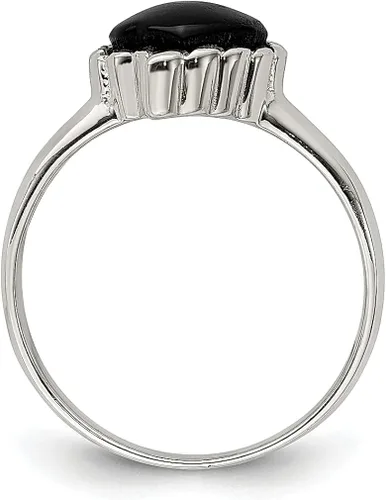 Miniatura 2 de 925 Sterling Silver Black Onyx Heart Band Ring Love Stone Natural Shell Wood Fine Jewelry For Women Gifts For Her