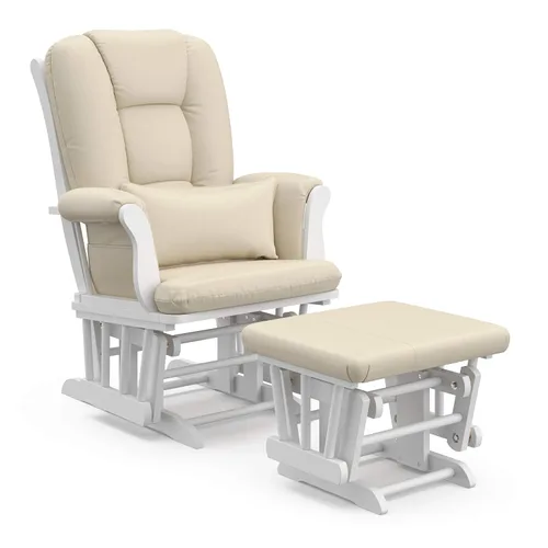 Miniatura 17 de Storkcraft Tuscany - Mecedora y otomana personalizada con almohada lumbar gratis (remolino blanco y gris pizarra) – Silla mecedora cómoda tapizada
