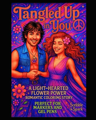 Tangled Up in You A Light-Hearted Flower Power Romantic Coloring Story Perfect For Markers and Gel Pens