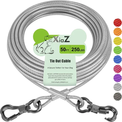 Miniatura 18 de XiaZ Cable de Amarre para Perros, Correas de Perro para Patio a Prueba de Masticación, Cable de Amarre Resistente para Perros Grandes de hasta 250