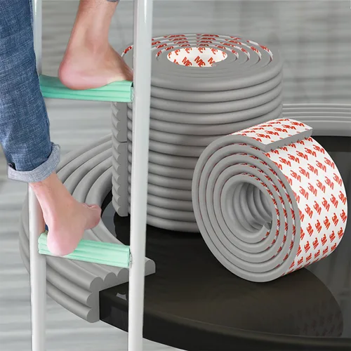 Miniatura 2 de Almohadillas para escalera para litera, cubierta de escalera autoadhesiva, acolchado de espuma para litera, almohadillas de escalón, cama alta, Gris