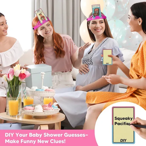 Miniatura 7 de Divertidos juegos de adivinación de frases para invitados, actividades de baby shower más divertidas de la historia, fiesta de revelación de género