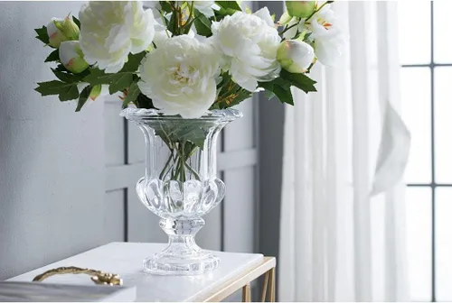 Miniatura 9 de Florero decorativo de vidrio de estilo antiguo de 9.4 pulgadas con patrón de diamante