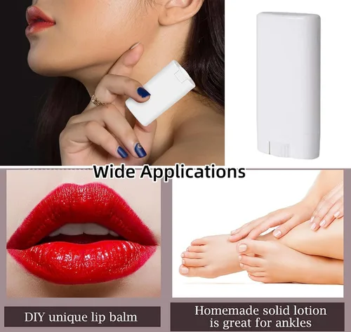 Miniatura 5 de Sxminer - 30 unidades de 0.5 fl oz de desodorante blanco vacío, tubo ovalado de bálsamo labial, tubos recargables de plástico, tubo de lápiz labial