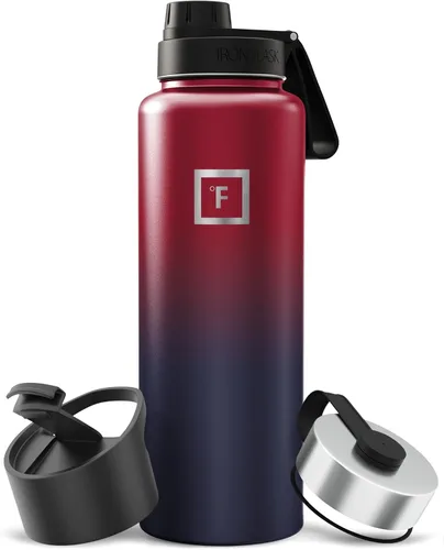 Miniatura 83 de IRON °FLASK Frasco de hidratación para acampar y senderismo con pajilla, botella de agua deportiva de acero inoxidable con aislamiento de boca Dark