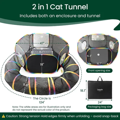 Miniatura 5 de Love's cabin Recintos para gatos al aire libre, arco iris, plegable Catio al aire libre, recinto para gatos, incluye tienda de campaña portátil