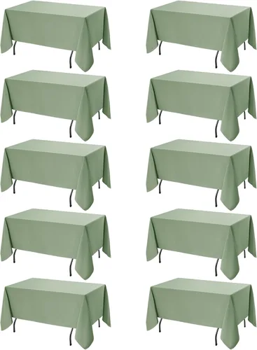 Miniatura 37 de Paquete de 6 manteles negros para mesas cuadradas, 54 x 54 pulgadas, tela de poliéster resistente a las manchas para mesas de 2 pies, manteles
