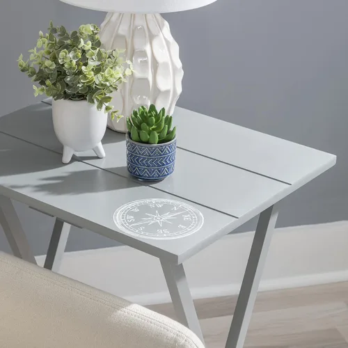 Miniatura 5 de Linon Decoración del hogar SAMM TV, juego de mesa de bandeja gris