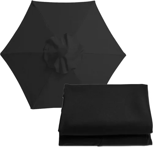 Toldo de repuesto para sombrilla de patio, 6.5 pies, 9 pies, 10 pies, para exteriores, 6 varillas / 8 varillas, cubierta de repuesto para sombrilla