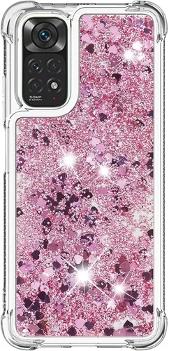 Miniatura 46 de Glitter Sparkle Moving Quicksand Flowing Cover para Xiaomi Redmi Note 10S Bling Liquid Clear Star Heart Silicona Bumper Funda transparente de goma a