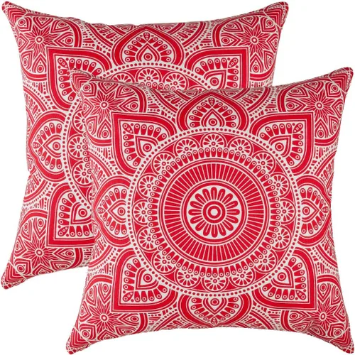 Miniatura 11 de TreeWool - Juego de 2 fundas para almohadas decorativas, diseño caleidoscopio, almohadas de cojín, cubierta deslizante para almohada y para el sofá