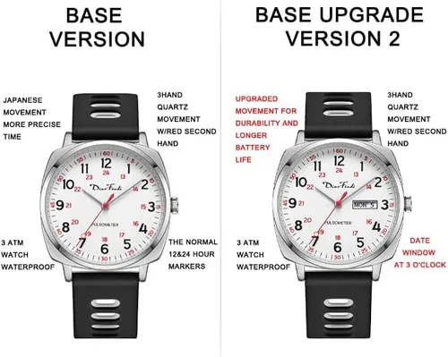 Miniatura 5 de Diaofendi Reloj de enfermera impermeable para profesionales médicos, mujeres y hombres, 24 horas con segunda mano, esfera militar fácil de leer