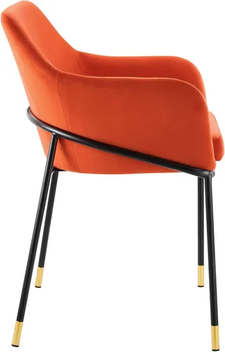 Miniatura 4 de Modway EEI-4671-BLK-ORA Jovi Performance - Sillón de comedor de terciopelo, color negro y naranja