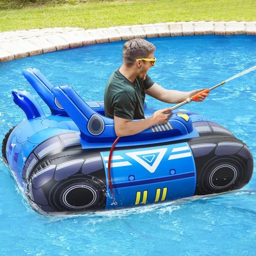 Miniatura 2 de Chariot Flotador inflable grande para piscina para adultos con pistolas de agua de acero inoxidable, flotadores de natación con cañón de agua