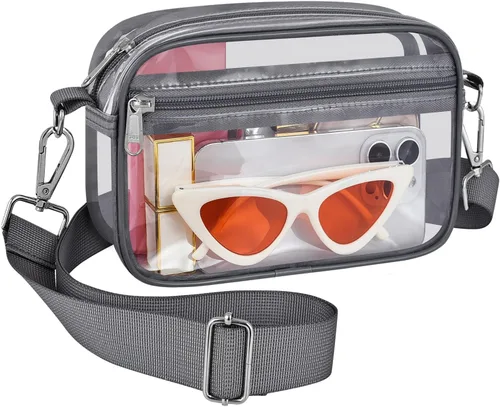 Miniatura 7 de Bagenius Clear Bag for Stadium Events Clear Messenger Bag Clear Purse for Concert and Sport Events