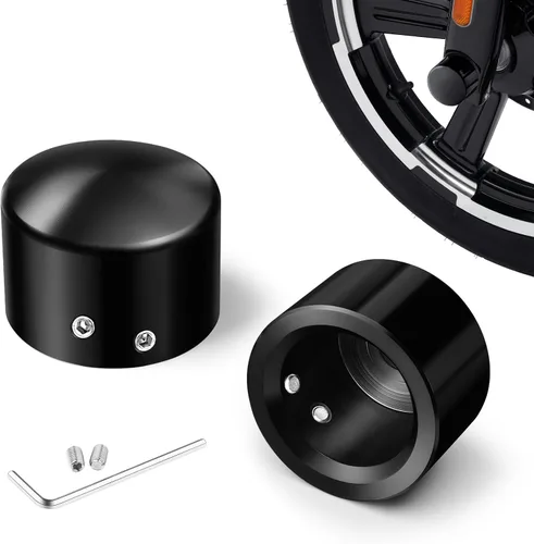 Miniatura 9 de Benlari - Cubiertas de tuerca de eje delanteras CNC para Harley, tapas de tuerca de eje negras compatibles con Harley Davidson Touring Sportster
