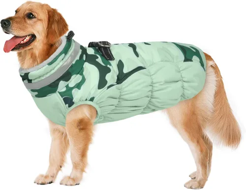 Miniatura 38 de Lelepet Abrigo cálido para perro, abrigo de invierno para perro, chaqueta impermeable para perros con arnés incorporado, chaleco reflectante