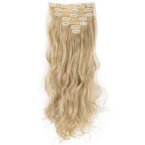 Miniatura 9 de Extensiones de cabello ondulado, doble trama, 7 piezas con 16 clips, largo de 24 pulgadas