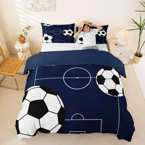 Miniatura 12 de Funda de edredón Happy Camping, juego de ropa de cama con temática de cámper para niños, funda de edredón de estilo rústico para decoración