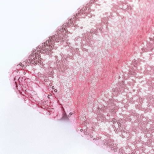 Pardecor The Yard - Tela de lentejuelas con purpurina de 1 yarda, tela de malla, secuencia, tela de lino para coser tela brillante (1 yarda, rosa