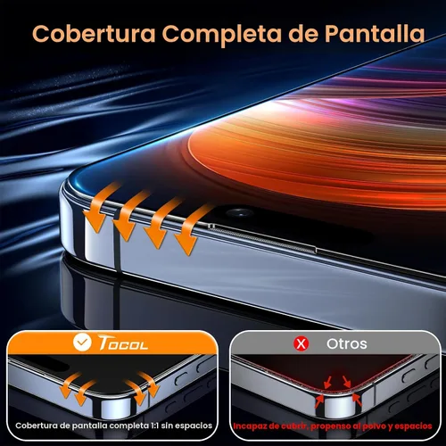 Miniatura 5 de TOCOL - 2 unidades de protector de pantalla para iPhone SE 3/2 (Edición 2022/2020), iPhone 8/7, iPhone 6s/6 de 4.7 pulgadas, instalación instantánea