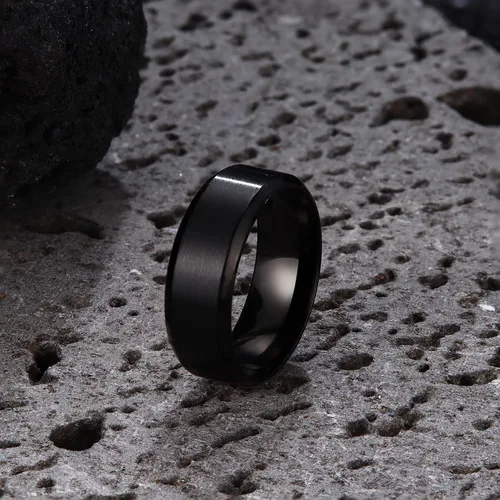 Miniatura 8 de Jstyle Anillos de acero inoxidable para hombres, anillo de boda, banda simple y genial, 0.315 in de ancho, 3
