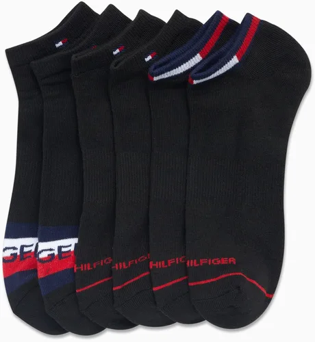 Miniatura 4 de Tommy Hilfiger Calcetines invisibles para hombre - paquete de 6 unidades, calcetines deportivos elásticos acolchados de corte bajo para hombre