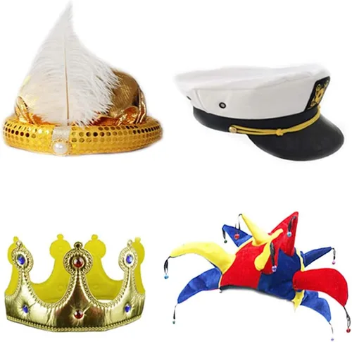 Miniatura 2 de Paquete de 6 divertidos sombreros de fiesta para adultos, varios sombreros de disfraces, accesorios de cabina de fotos para fiestas de disfraces