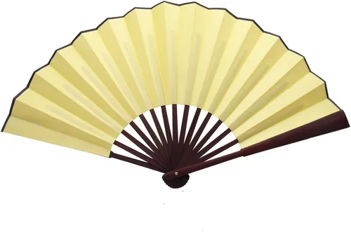 Miniatura 12 de TRENDBOX Ventilador plegable de mano tradicional chino de tela de nailon de 12 pulgadas, ventilador de mano para dibujo artístico, refrescante