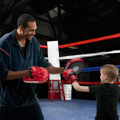 Miniatura 9 de Juego de guantes de boxeo y guantes de boxeo 3 en 1 para niños, guantes de boxeo, almohadillas de enfoque con envolturas de mano para niños,