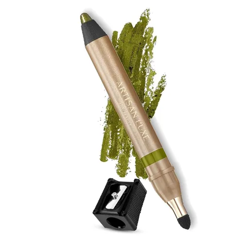 Artisan L'uxe Beauty Velvet Jumbo Delineador de ojos verde oliva con afilador gratuito | Maquillaje mezclable para ojos ahumados – Delineador de