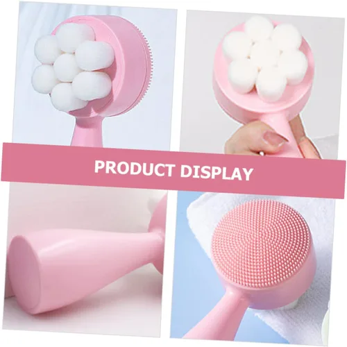 Miniatura 5 de FOMIYES Cepillo facial portátil, limpiador facial de silicona 3D para uso seco y húmedo, cepillo de exfoliación suave, ideal para pieles sensibles