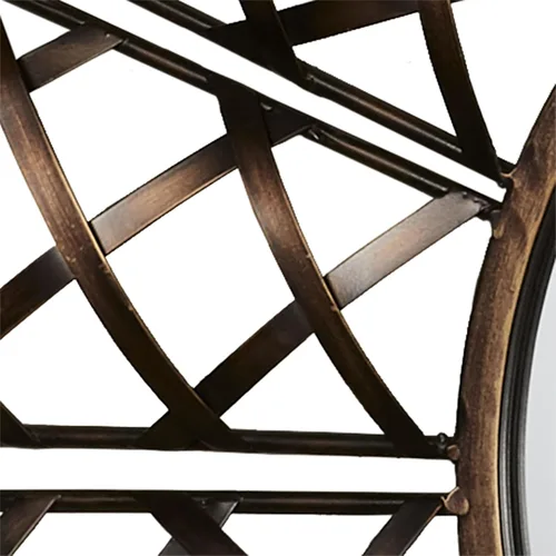 Miniatura 5 de Touch of Class Helia - Escultura de pared con espejo de bronce de 34.5 pulgadas de diámetro, decoración artística de espejo para baño, dormitorio