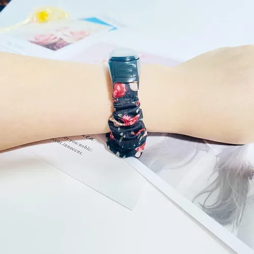 Miniatura 5 de Paquete de 2 bandas compatibles con Amazfit Band 5/Mi Band 5/Mi Band 6 para mujeres y niñas, bandas elásticas de tela suave con patrón impreso
