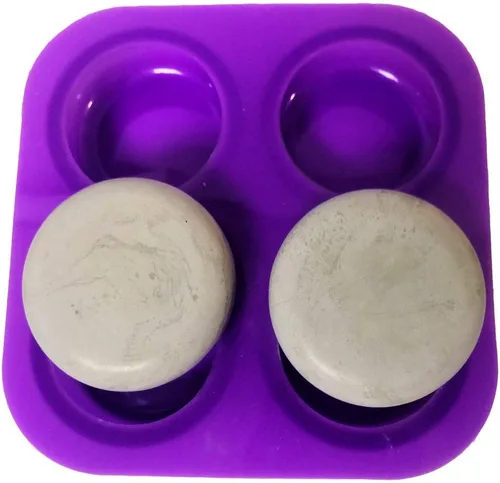 Molde redondo para erizo de mandala de silicona de 4 cavidades para hacer piedras de cemento o yeso para pintura de puntos de mandala (1 molde